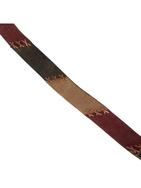 Vintage Lucky Brand Multicolor Suede Corduroy Belt Medium Whipstitch Boho main image 11